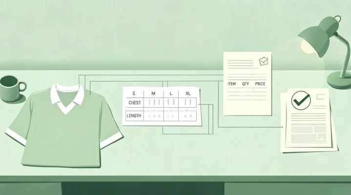 Illustrated jersey inquiry flow from buyer brief to supplier questions
